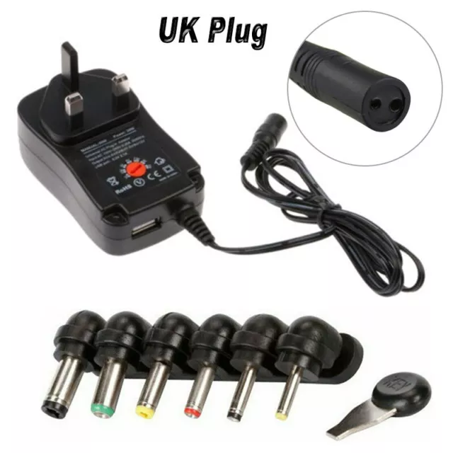 Universal Mains AC/DC Power Adaptor Supply UK Plug Charger 3-12V USB Adapter new