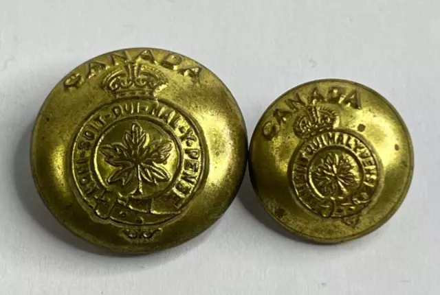 2 x WW2 Canadian Army General Service buttons 19 & 25 mm