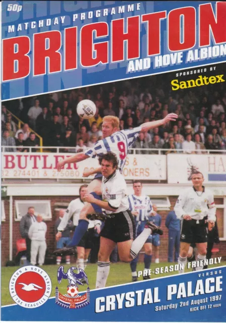 Brighton & Hove Albion v Crystal Palace programme, Friendly, August 1997