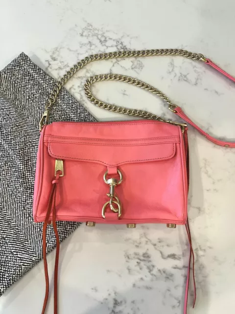 Rebecca Minkoff Mini MAC Leather Crossbody Bag Pink