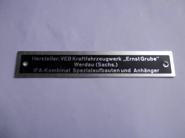 Typenschilder Ernst Grube Werdau, IFA Kombinat DDR 50 Stück