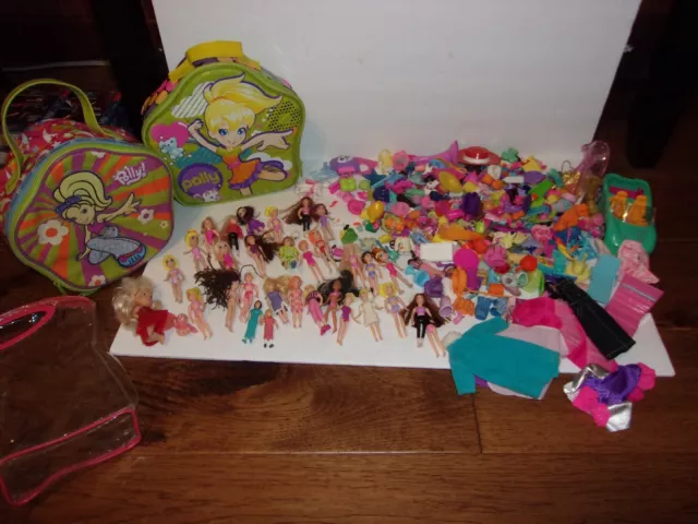 Mixed Lot Toys including Polly Pocket Carrying Case Dolls Accessories