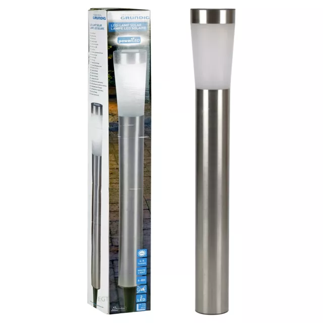 Solar Powered Stainless Steel LED Light Lamp Garden Post Driveway NEW Lighting