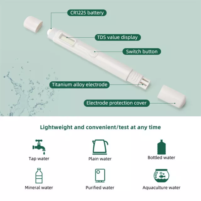 Testeur digital TDS EC Meter Water Purity Hydroponics High Quality Test Pen 3