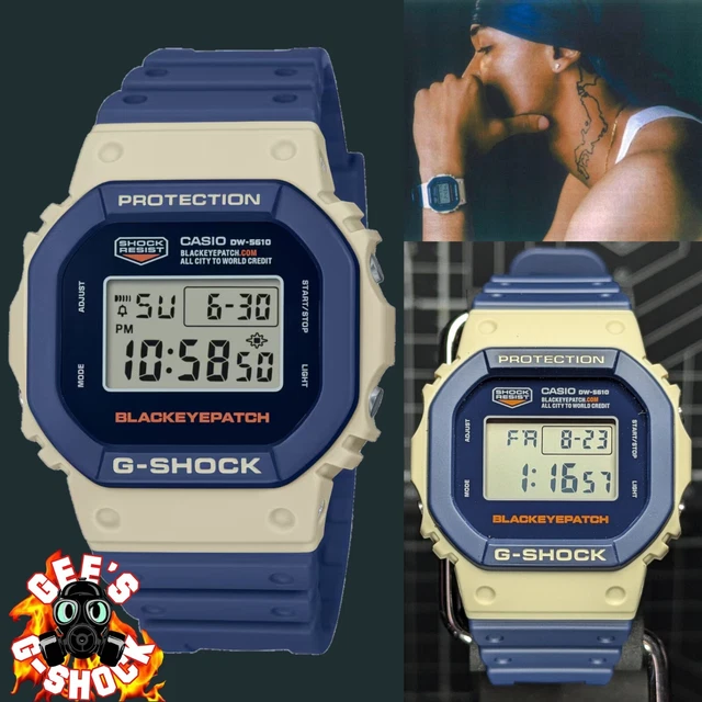 Ghock Dw CASIO G-SHOCK DW-5610 BLACKEYEPATCH Collab Square Blue & Beige DW ...