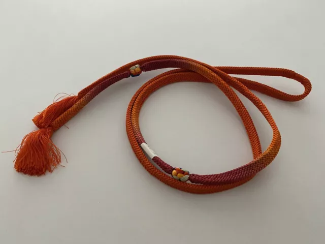 Japanese Kimono Vintage Unused Hand Tied Obijime Silk Braided Cord 5523