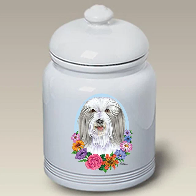 Bearded Collie Ceramic Treat Jar TP 47170