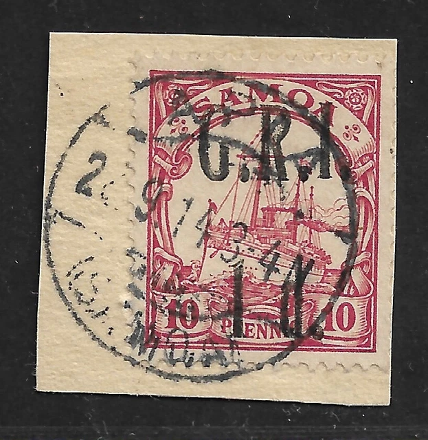 Samoa Brit. Besetzung Minr. 3 ° Apia 2..9.14 Luxus Bfst. gepr Auflage 7000 Stück