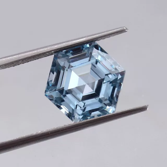 AAA 8x8 MM Natural Flawless Brazilain Aquamarine Loose Hexagon Gemstone Cut 3