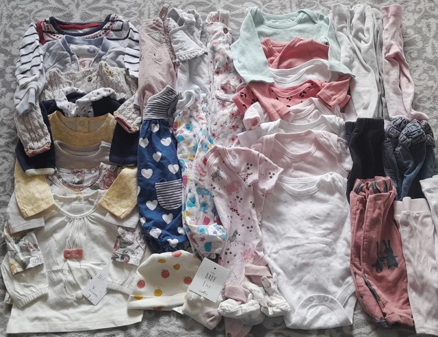 Large Bundle Of Baby Girls Clothes 0-3 Months - Some new