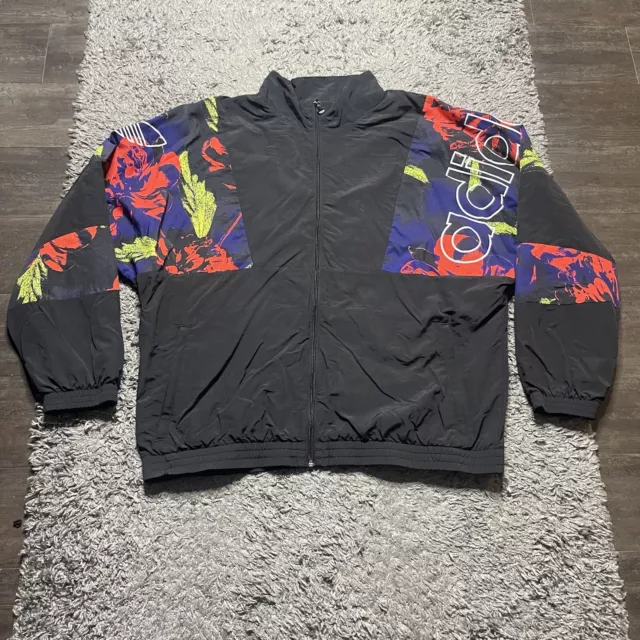 ADIDAS JACKET MENS XL Black Festivo Trefoil Track Coat Full Zip 34.99 PicClick