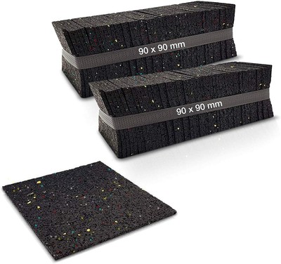 tapis de diffusion en caoutchouc sous-structures construction de terrasse stockage de terrasse 100 pièces de coussinets de terrasse 10 mm 10 x 05 x 1,0 cm coussinets en granulat de caoutchouc 