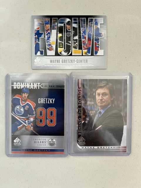 2020-21 UD SP Signature WAYNE GRETZKY LOT 3 Cards- Evolve, Digits, Behind Boards