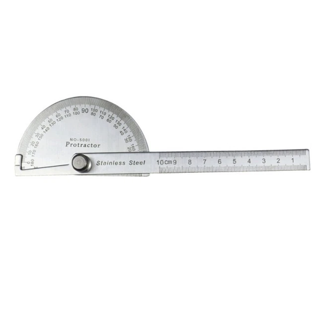 180 Degree Protractor Metal Angle Finder Goniometer Angle Ruler Stainless St BII