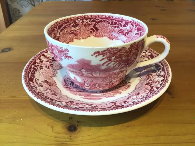 MASON'S Patent Ironstone Red Vista Patterned Large Breakfast Cup & Saucer