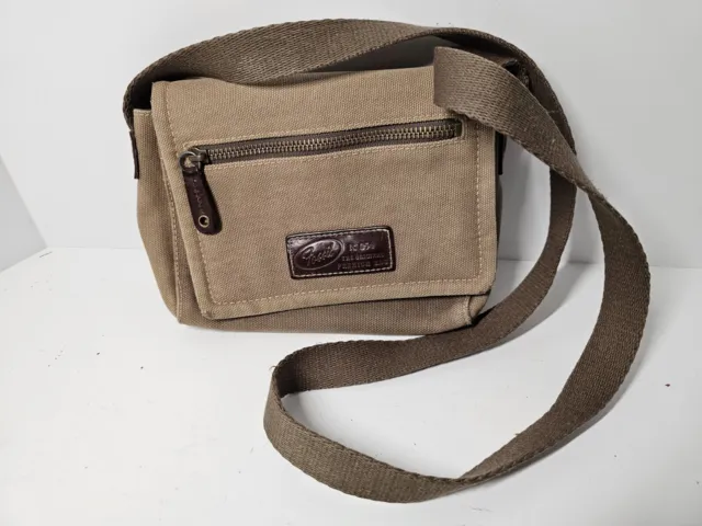 FOSSIL Canvas Brown Crossbody Strap Should Bag Small Faded.