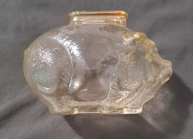 Vintage  Textured Clear Glass Pig Piggy Bank Anchor Hocking