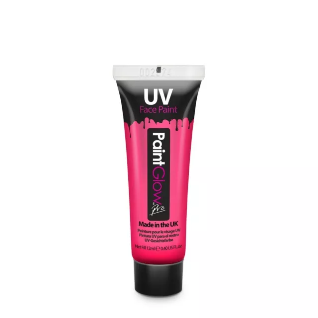 Paint Glow Pro Neon UV Make Up 12ml Pink UK Made Face Paint Neon UV Paint