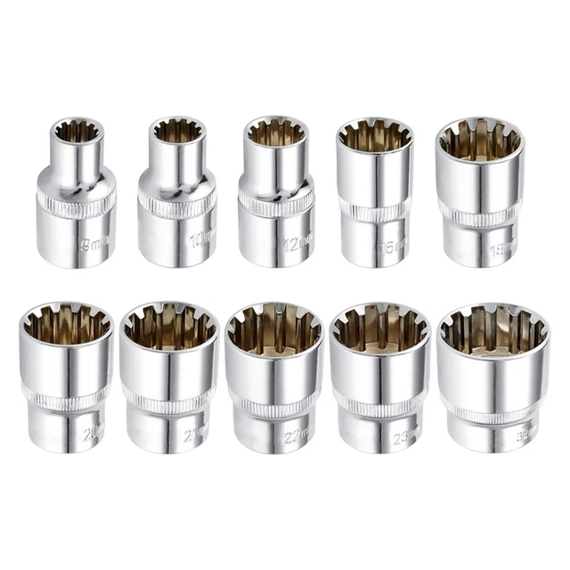 Silver 1/2 Drive Torx Bit Ratchet Wrench Adapter with Extension Drive Locks