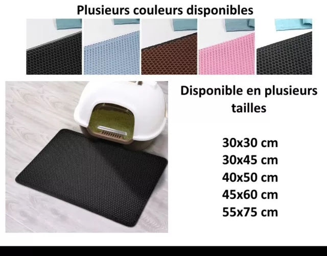 Tapis litière chat a mettre sous ou devant le Bac COULEURS & TAILLES AU CHOIX