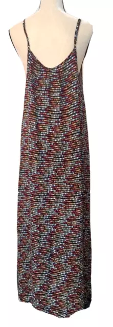 Merona Maxi Dress Size XL Multi color Adjustable Spaghetti Straps 48" Length 3