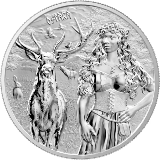 Silbermünze Ostara Valkyries Walküren  1 Oz Silber 2023 Germania  Mint 5 Mark ST