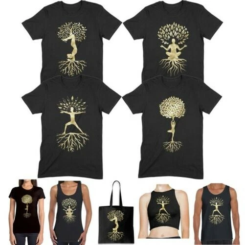 Yoga Albero Della Vita T Shirt - Uomo e Donna - Asana Posa Meditazione Palestra