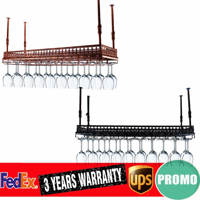 VINTAGE BAR RESTAURANT Wine Rack CeilingMounted Wine Glasses Cups