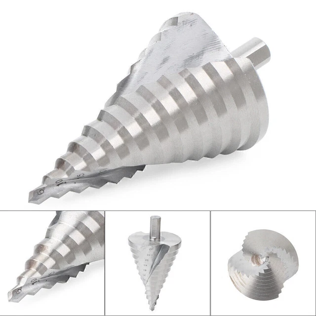 1pc HSS 4241 Groove Step Drill Bit 13mm 1/2'' Shank Cutter Cone Hole 6mm-60mm