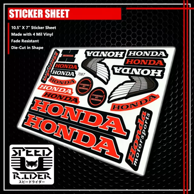MICRO SPONSOR STICKER DECAL MOTORCYCLE BIKE ATV GEAR HELMET WINGS LOGO for HONDA