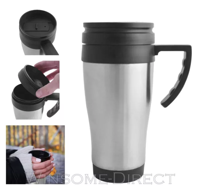 Insulated Travel Mug Stainless Steel Cup Thermal Flask Hot Warm Cold Tea Coffee