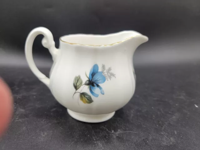 Ridgeway Potteries ROYAL ADDERLEY Fine Bone China 2.5" CREAMER blue flowers