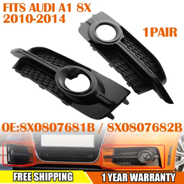 Honeycomb Front Bumper Fog Light Grille Cover For Audi A1 8X S-LINE 10-14 2x New
