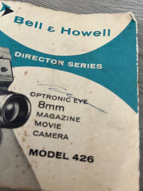 Original Bell & Howell Director Series Optronic Eye Model 426 Instruction Manual 3