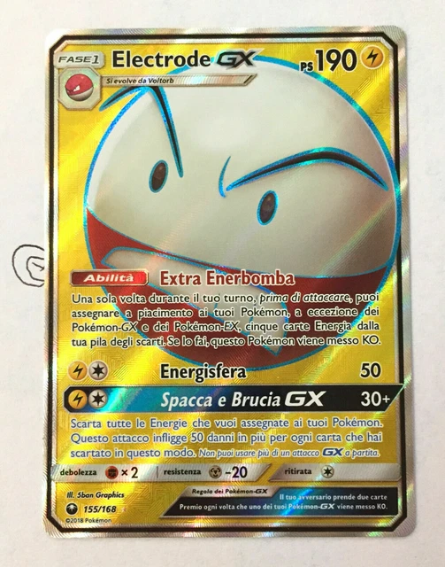 POKEMON ELECTRODE GX 155/168 Full Art Ultra Rara Holo Ita Mint/NM EUR