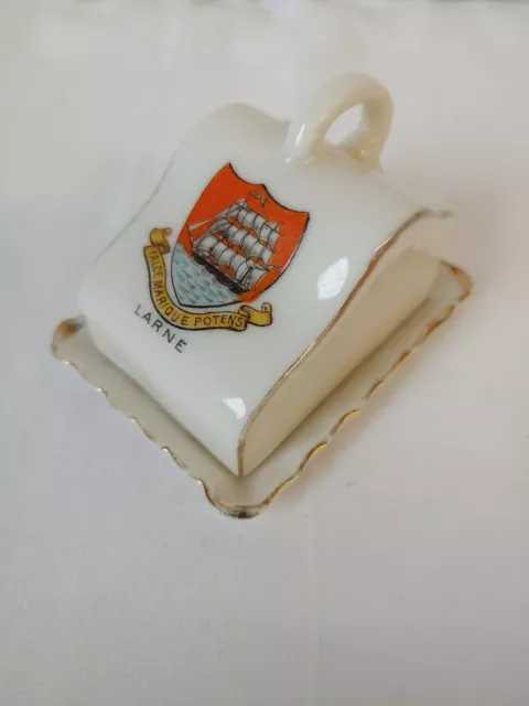 Vintage Crested Miniature Cheese Dish by Gemma China of England