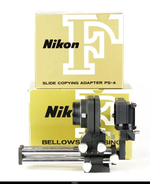 Nikon PB-4 Bellows Focusing Attachment + Slide Copying Adapter PS-4 Mint Box
