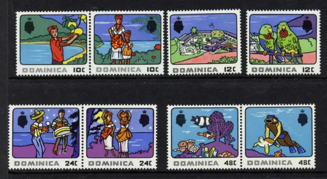 Dominica 247a-53a MNH Tourism, Birds, Music, Dance, Fish, Turtles