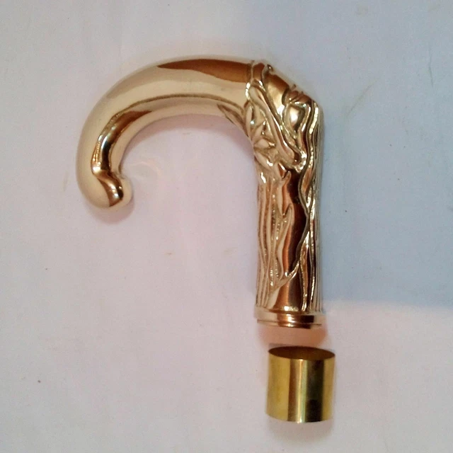 Designer Brass Axe Head Handle Only Victorian Wooden Walking Stick cane Gift