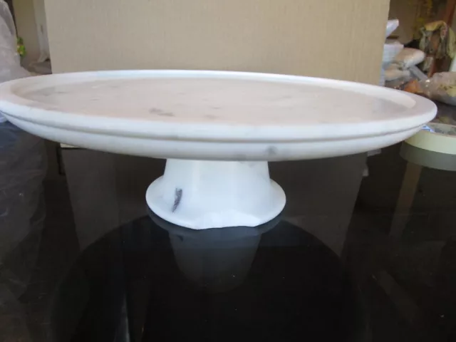 Pottery Barn Marble Cake Stand  photo shoot product sample chip on base