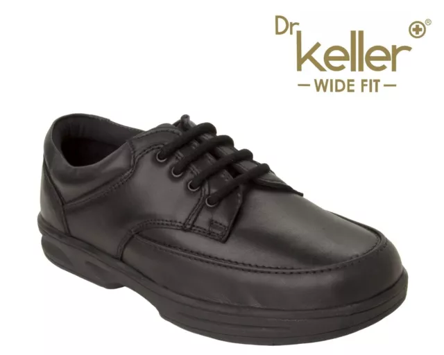 Mens Dr Keller Wide Fit Real Leather Padded Lace Up Casual Formal Shoes Size