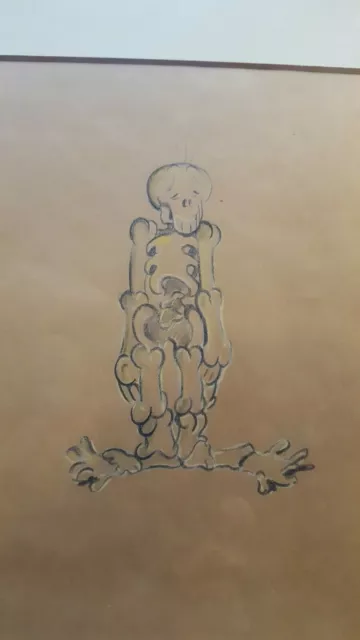 Very Rare 1929 Walt Disney's Skeleton Dance Concept Drawing G H Horvath Coa