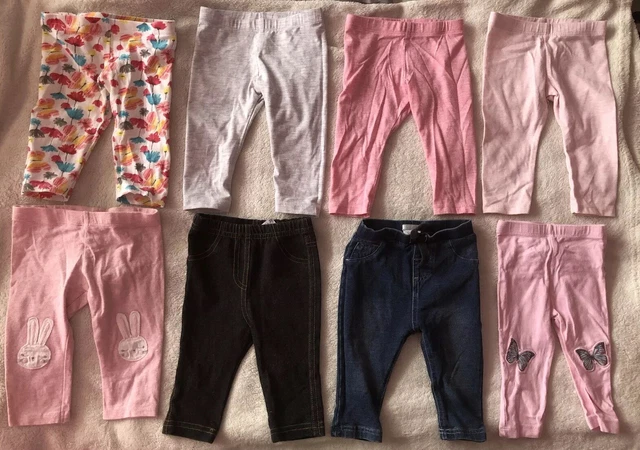 Favoloso pacchetto di leggings per bambine età 3-6 mesi