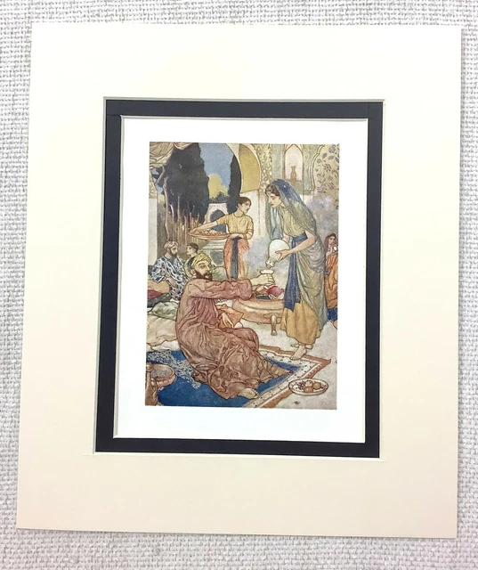 1909 Art Nouveau Print Rubaiyat of Omar Khayyam Edmund Dulac Orientalist Girl