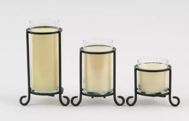 Yankee Candle Vela Soporte para Velas Pilar Negro Rollo Diseño Conjunto de Tres