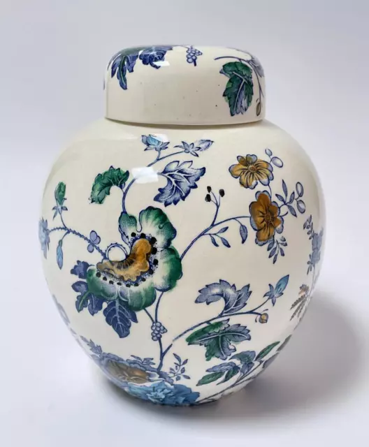 Masons Belvedere Blue Multicolour Ironstone Lidded Ginger Jar English