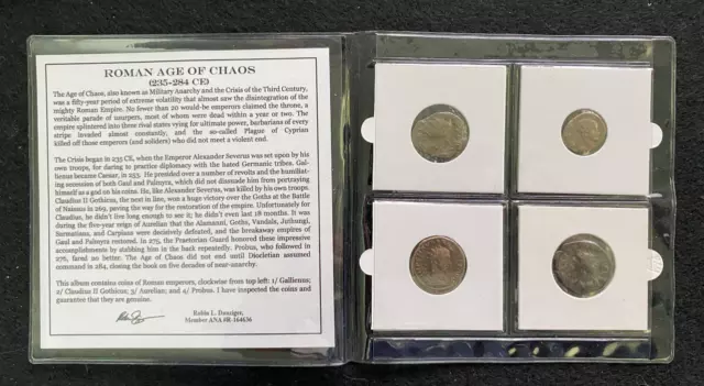 Roman Age of Chaos: FOUR Ancient Coins of FOUR Emperors SOA & History & Album 2