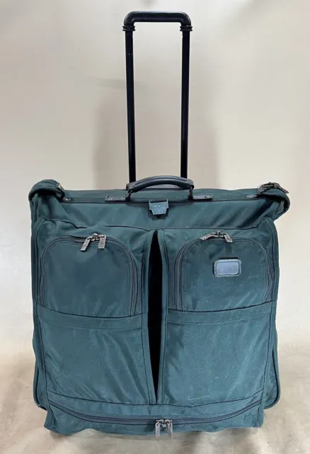 Preowned TUMI Green Ballistic Nylon Wheeled Rolling Garment Bag Luggage USA Made