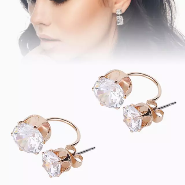 1 Paar Elegante Frauen Mode Strass Ohrstecker Ohrringe Kristall Schmuck