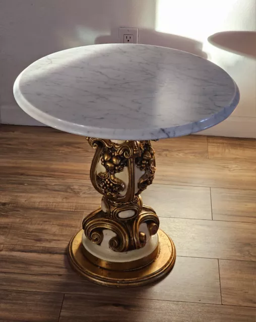 Mid Century 1968 Italian  Fuggiti Studios Alabaster Marble Stand/Table 22"×22"